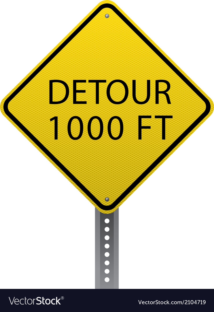 Detour 1000 ft sign