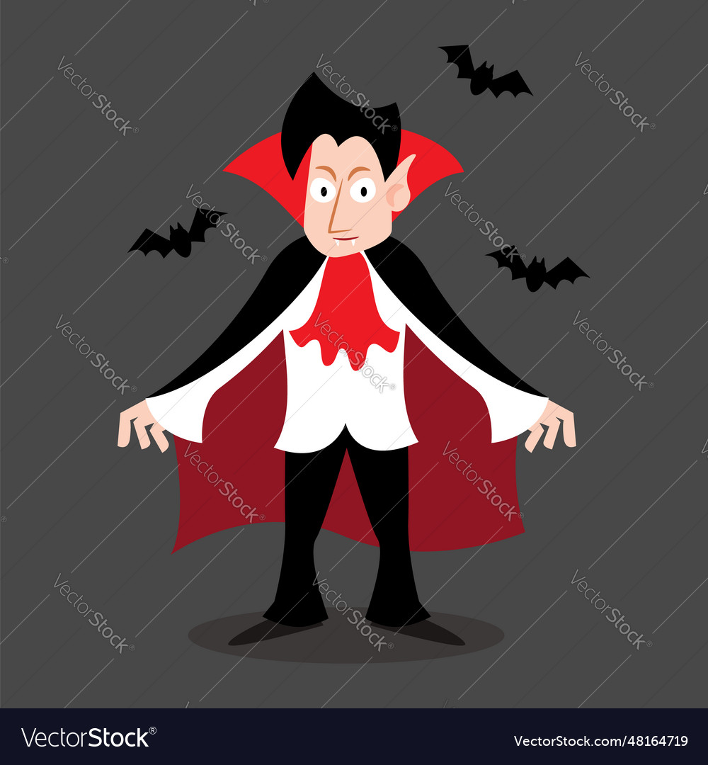 Dracula halloween cartoon characters Royalty Free Vector