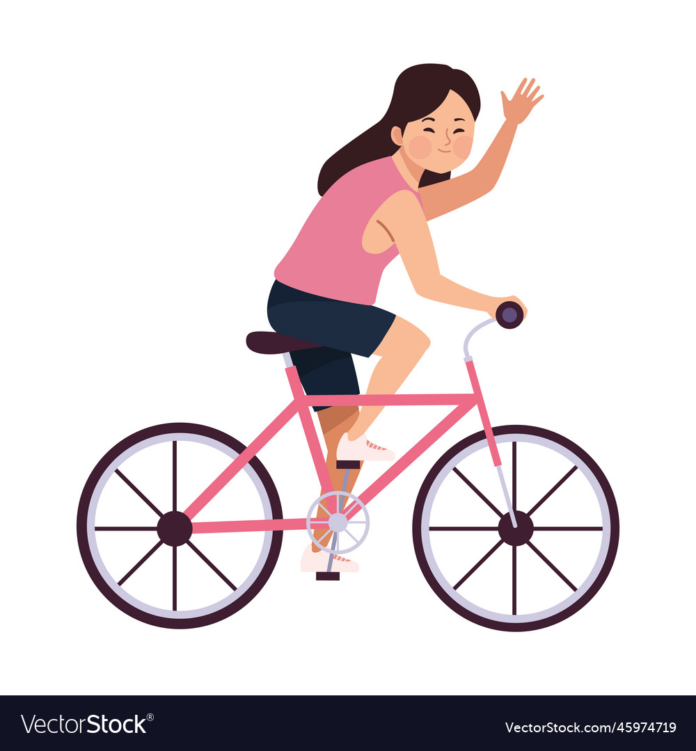 Female athlete in bicycle Royalty Free Vector Image