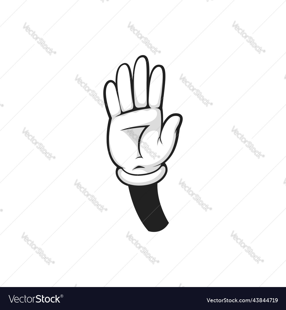 Five fingers stop protest hand gesture high Vector Image