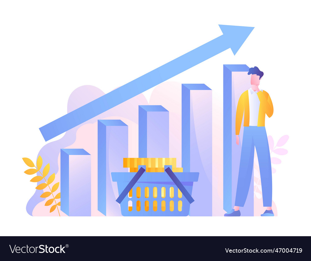 Inflation graph concept Royalty Free Vector Image