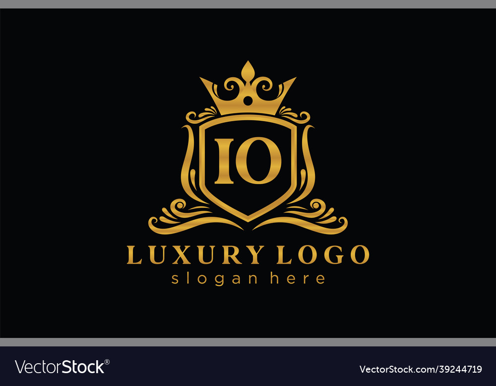 Initial io letter royal luxury logo template Vector Image