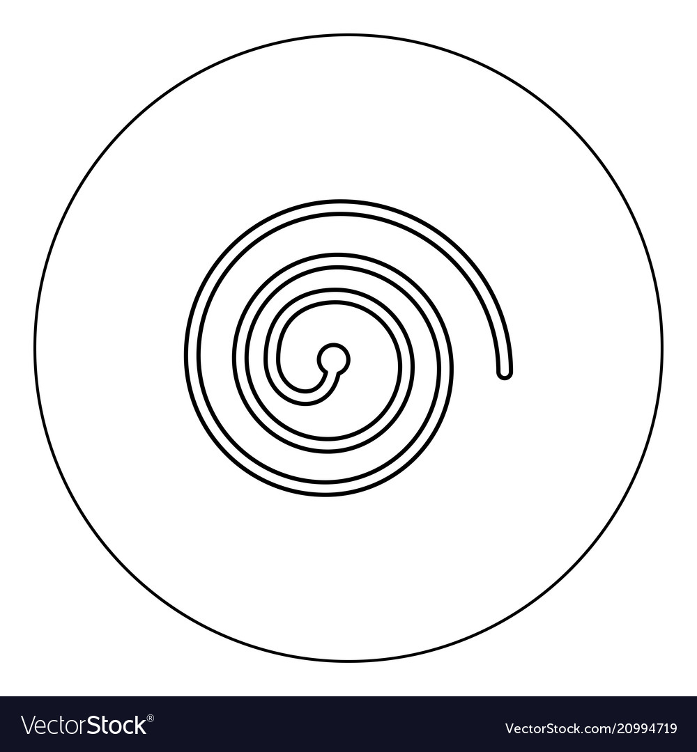 Spiral icon black color in circle isolated