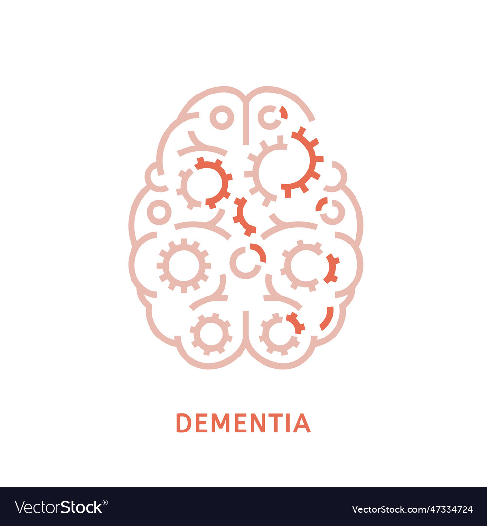 Dementia-Symbol im Umriss Stil editierbar