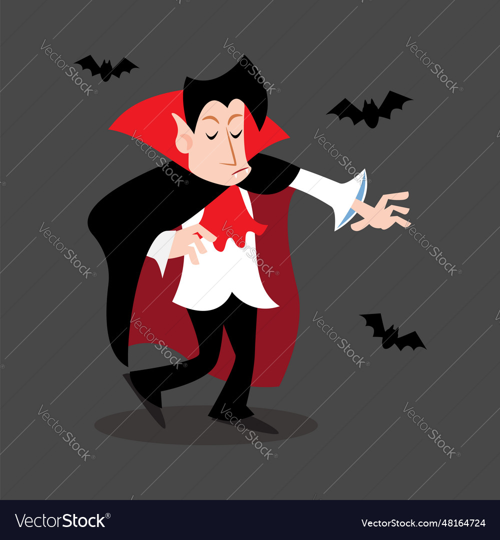 Dracula halloween cartoon characters Royalty Free Vector