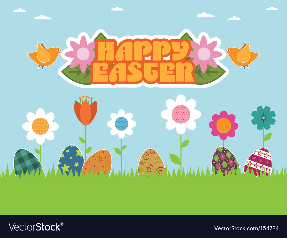 Easter garden Royalty Free Vector Image - VectorStock