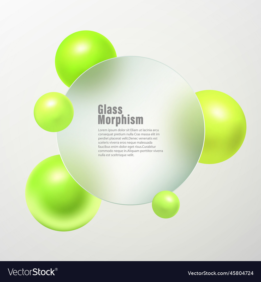 Green geometric spheres transparent glass