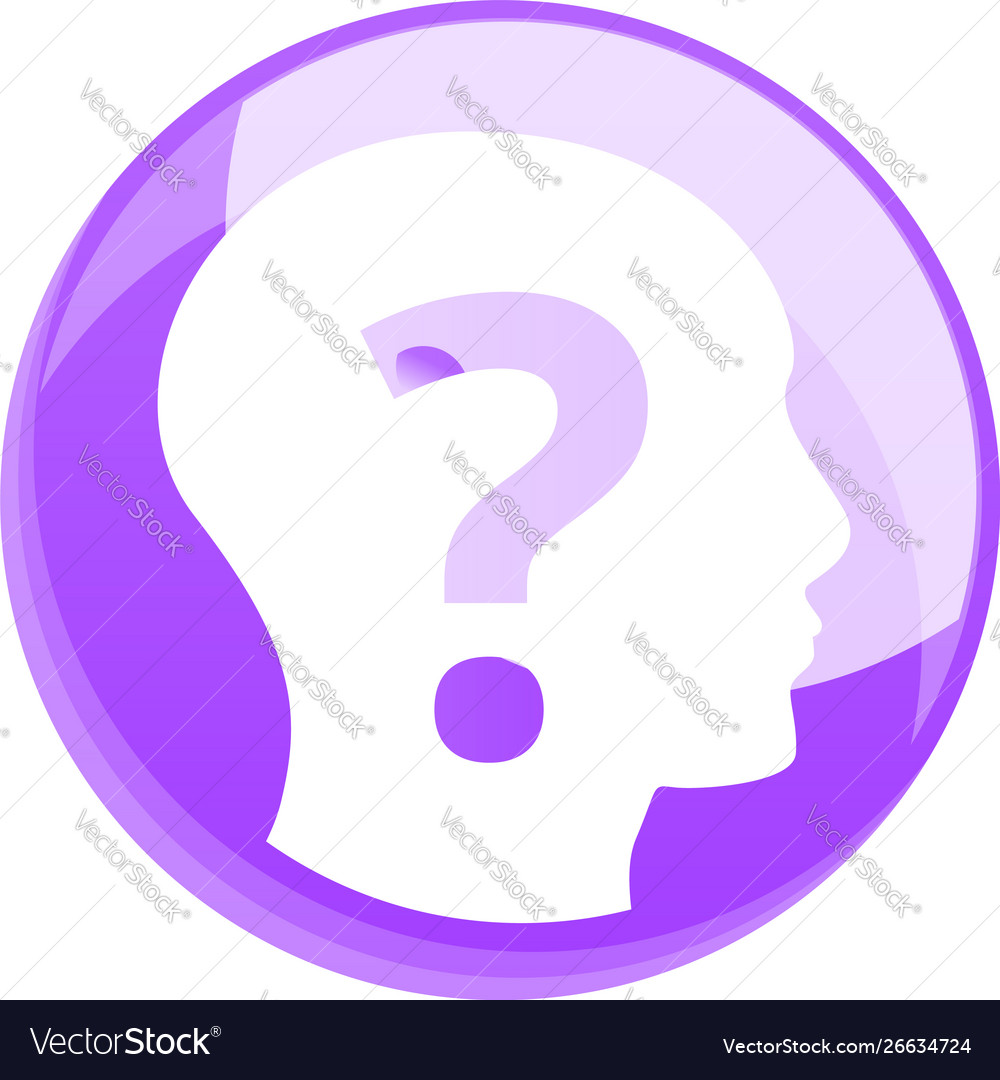 Head question icon cartoon style Royalty Free Vector Image