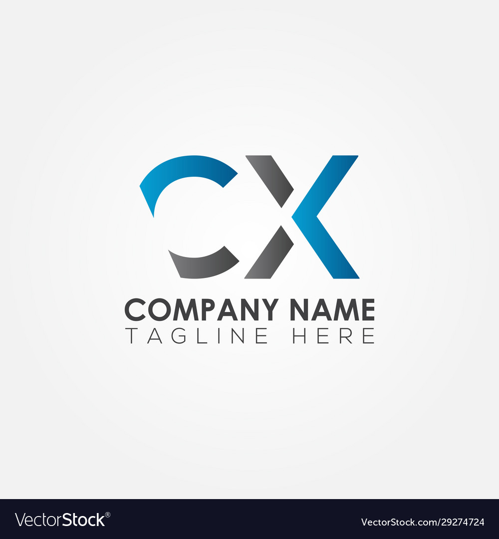 Original cx Buchstaben-Logo mit kreativem Modern