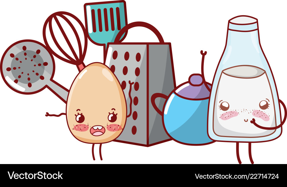 Kitchenware and ingredients cartoon Royalty Free Vector