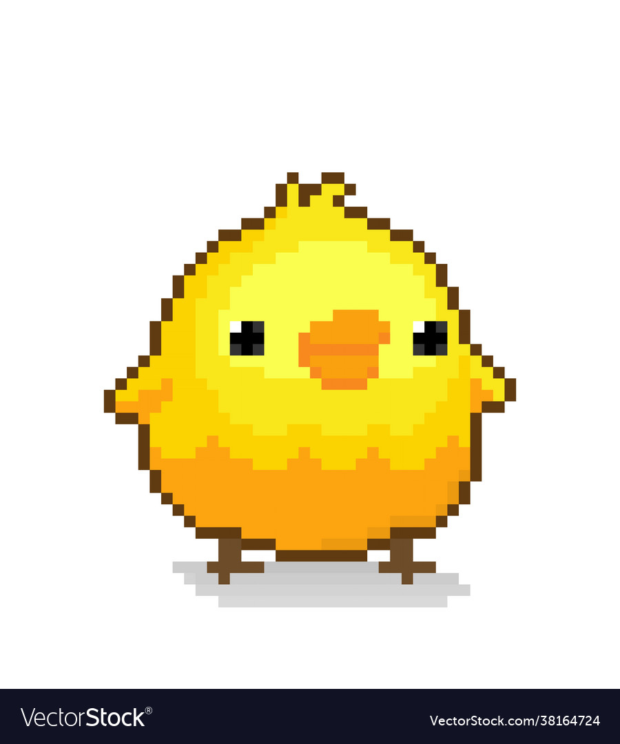 Pixel chicks for game assets Royalty Free Vector Image