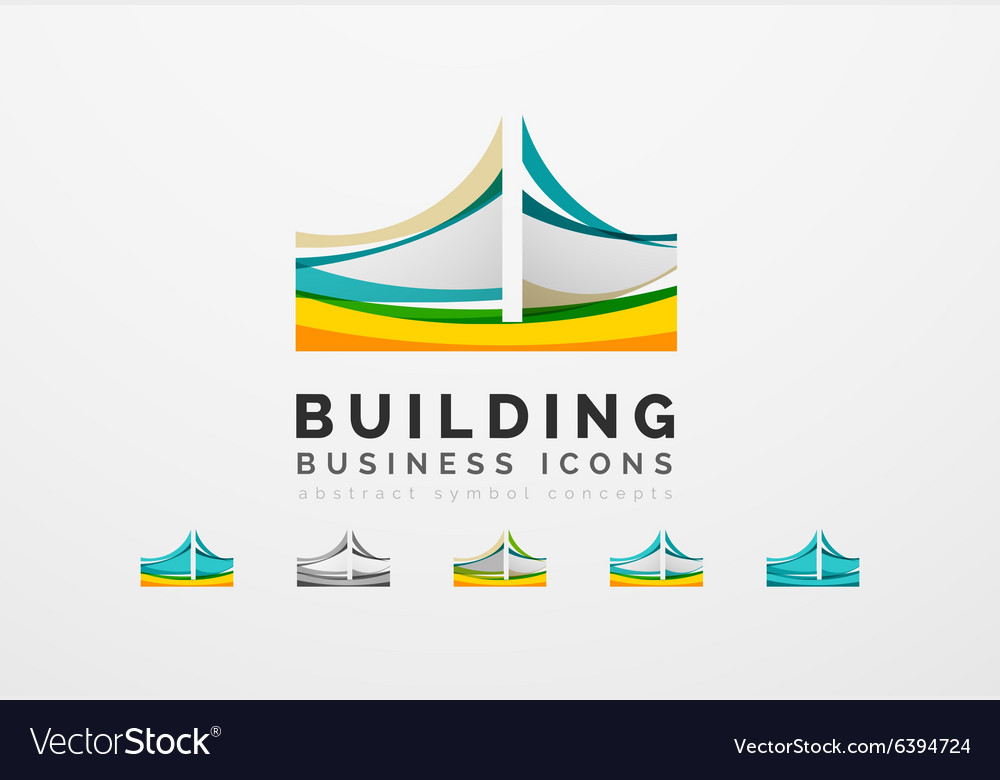 Set of real estate or building logo business icons