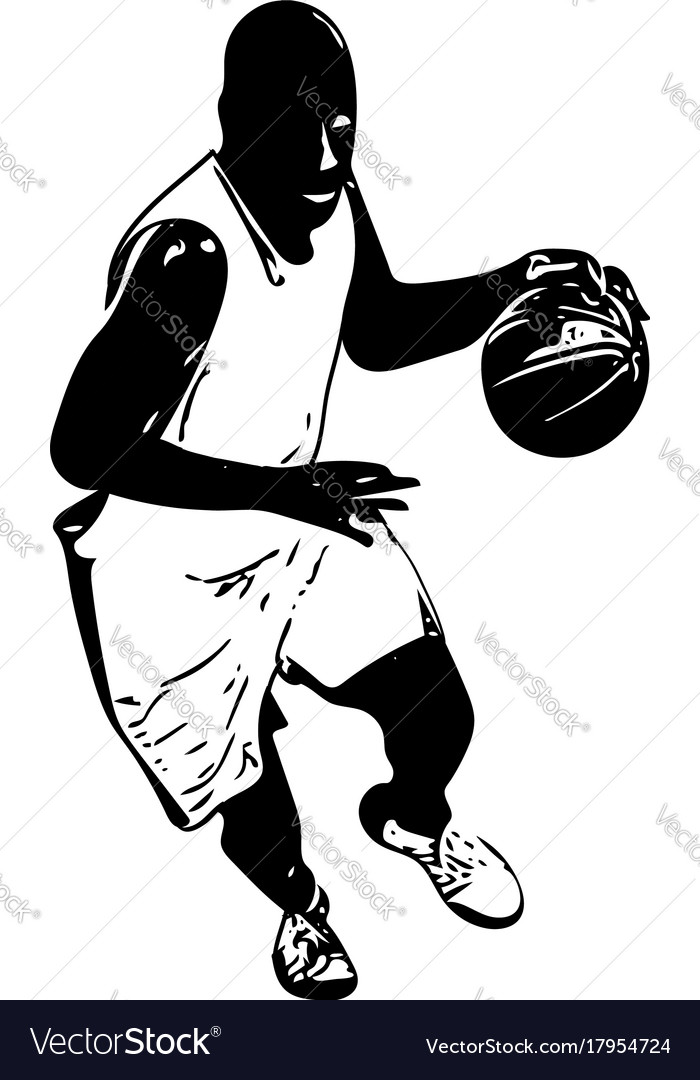 Sketch des Basketballspielers