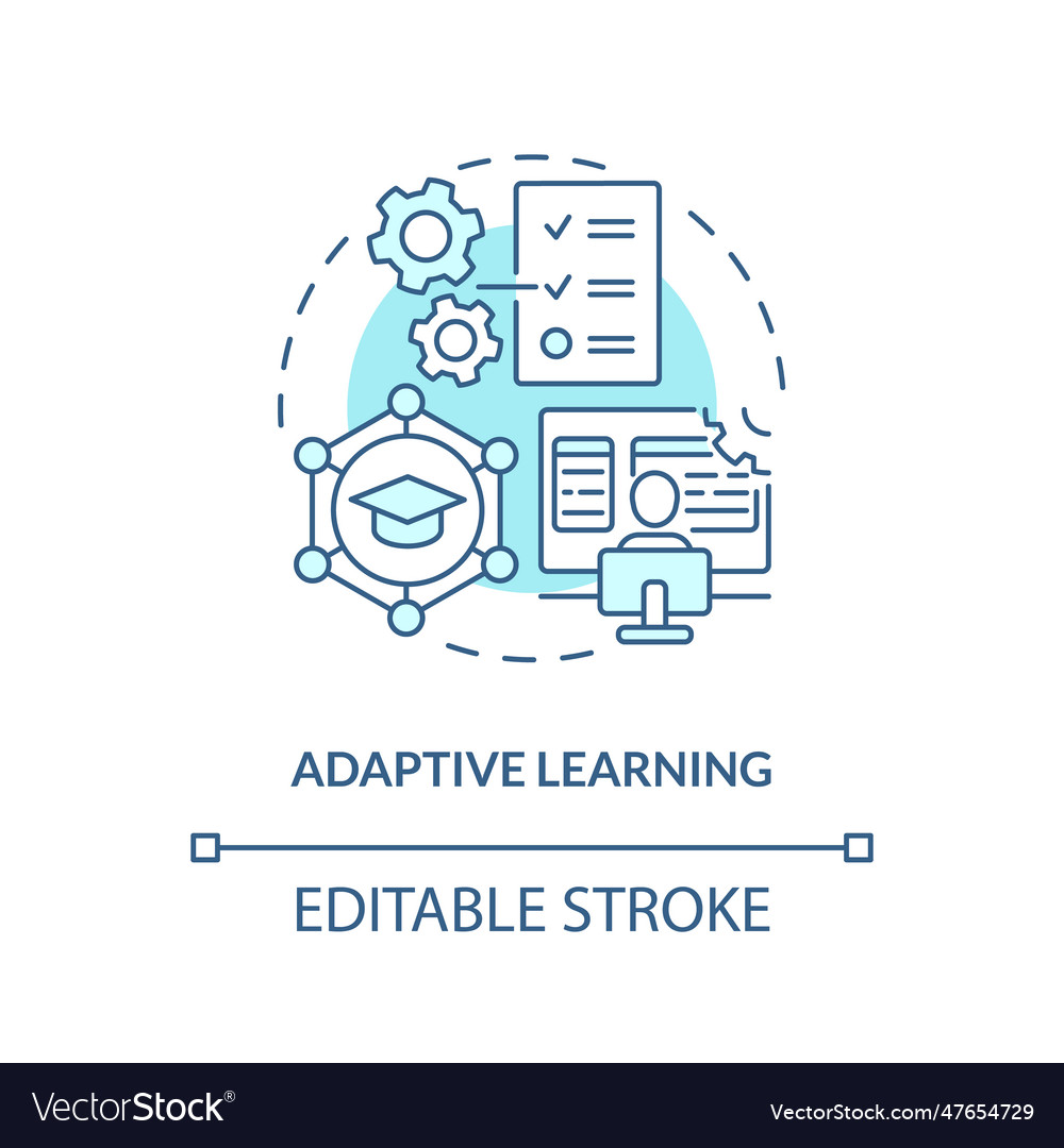 Adaptive learning in ai education concept Vector Image