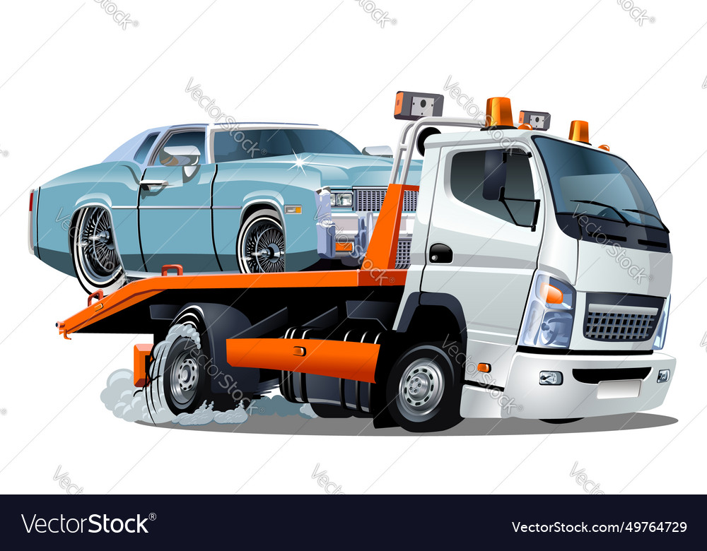 Cartoon tow truck Royalty Free Vector Image - VectorStock