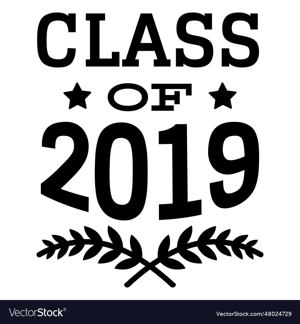 Class of 2019 star branch sticker Royalty Free Vector Image