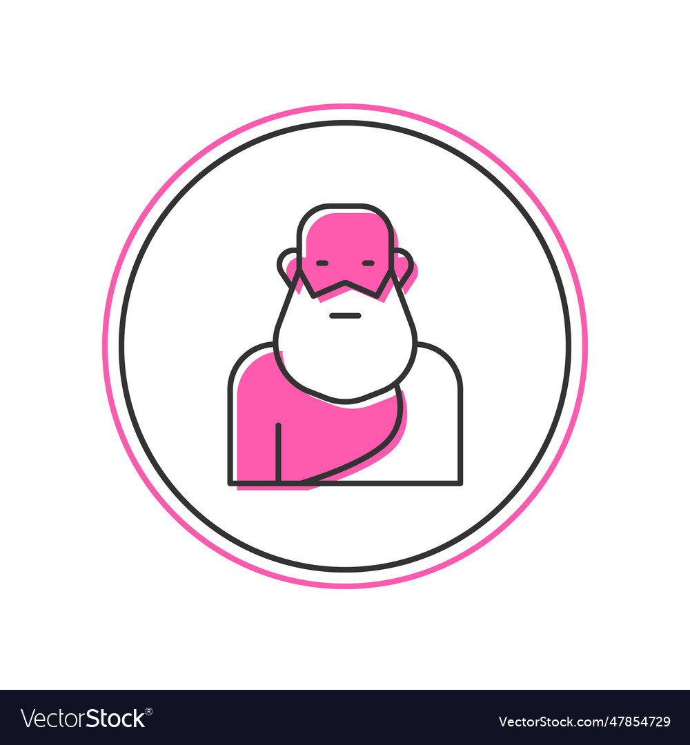 Filled outline socrates icon isolated on white