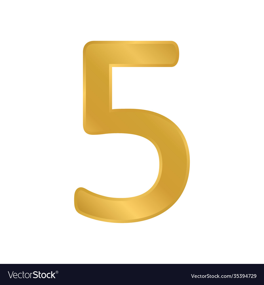 Gold number five symbol