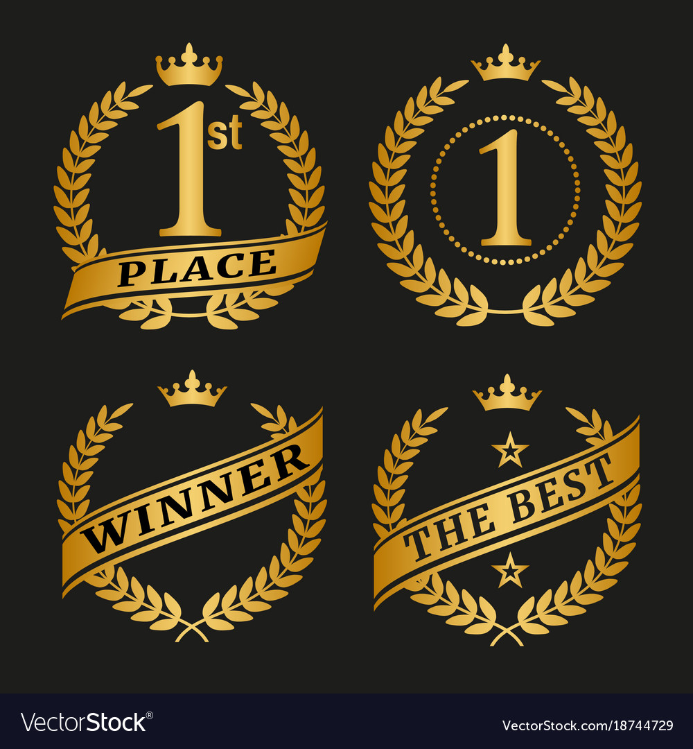 Golden laurel wreath set Royalty Free Vector Image