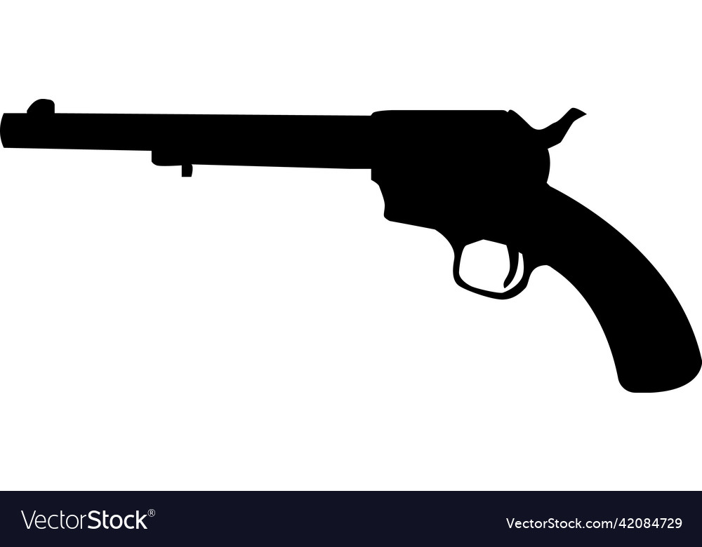 Gun revolver icon on white background western