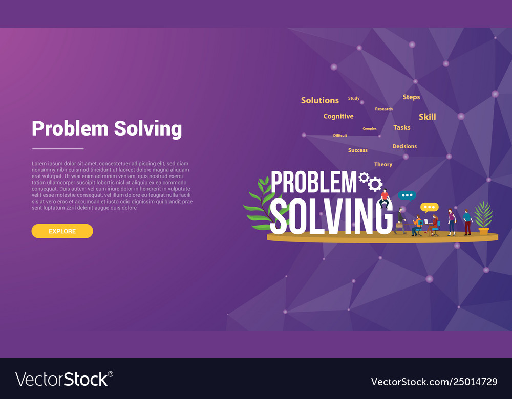 Problem solving concept for website template vector image Problem solving concept for website template