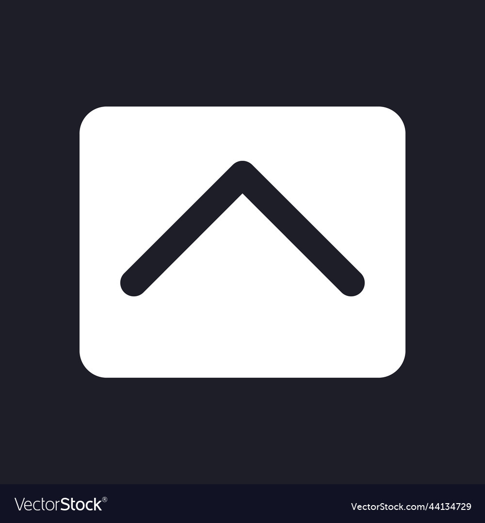Scroll up dark mode glyph ui icon vector image Scroll up dark mode glyph ui icon