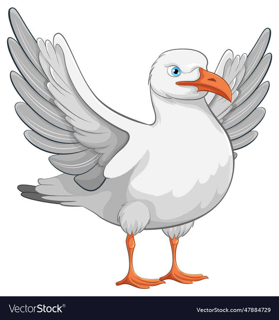 Seagull ready to fly Royalty Free Vector Image