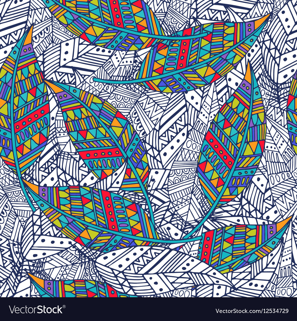 Seamless pattern with feather