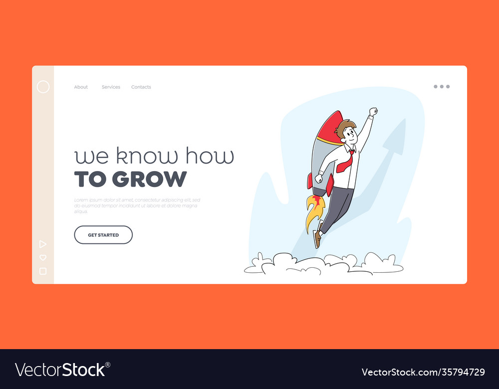 Start up landing page template business startup