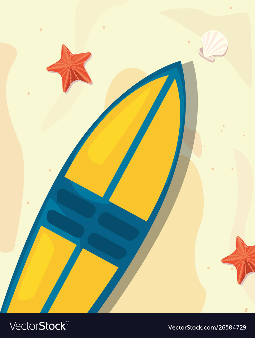 Surfboard summer time vacations design