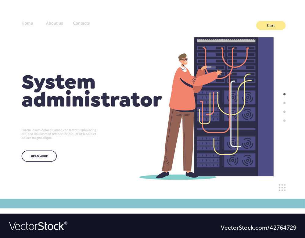 Systemadministrator Konzept der Landingpage