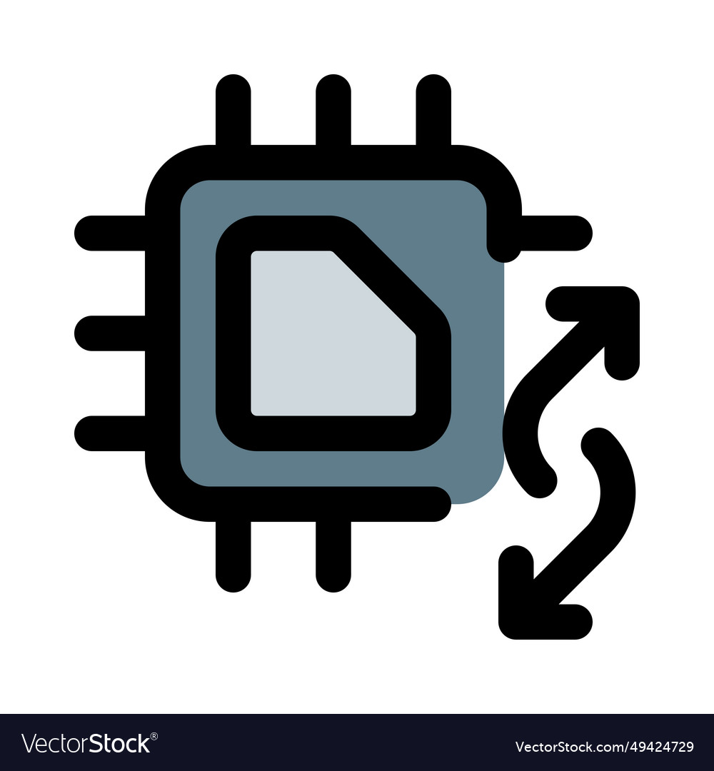 Transferring data using a micro processing unit Vector Image