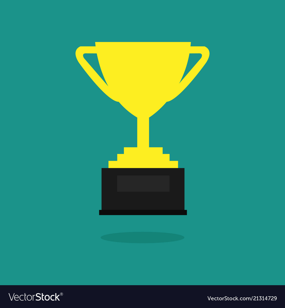 Trophy cup flat icon championship cup Royalty Free Vector