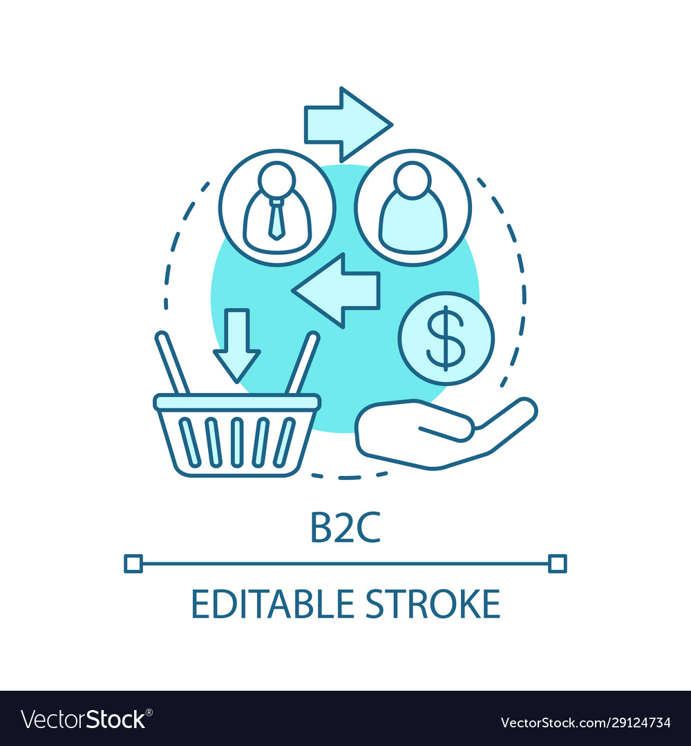 B2c concept icon Royalty Free Vector Image - VectorStock