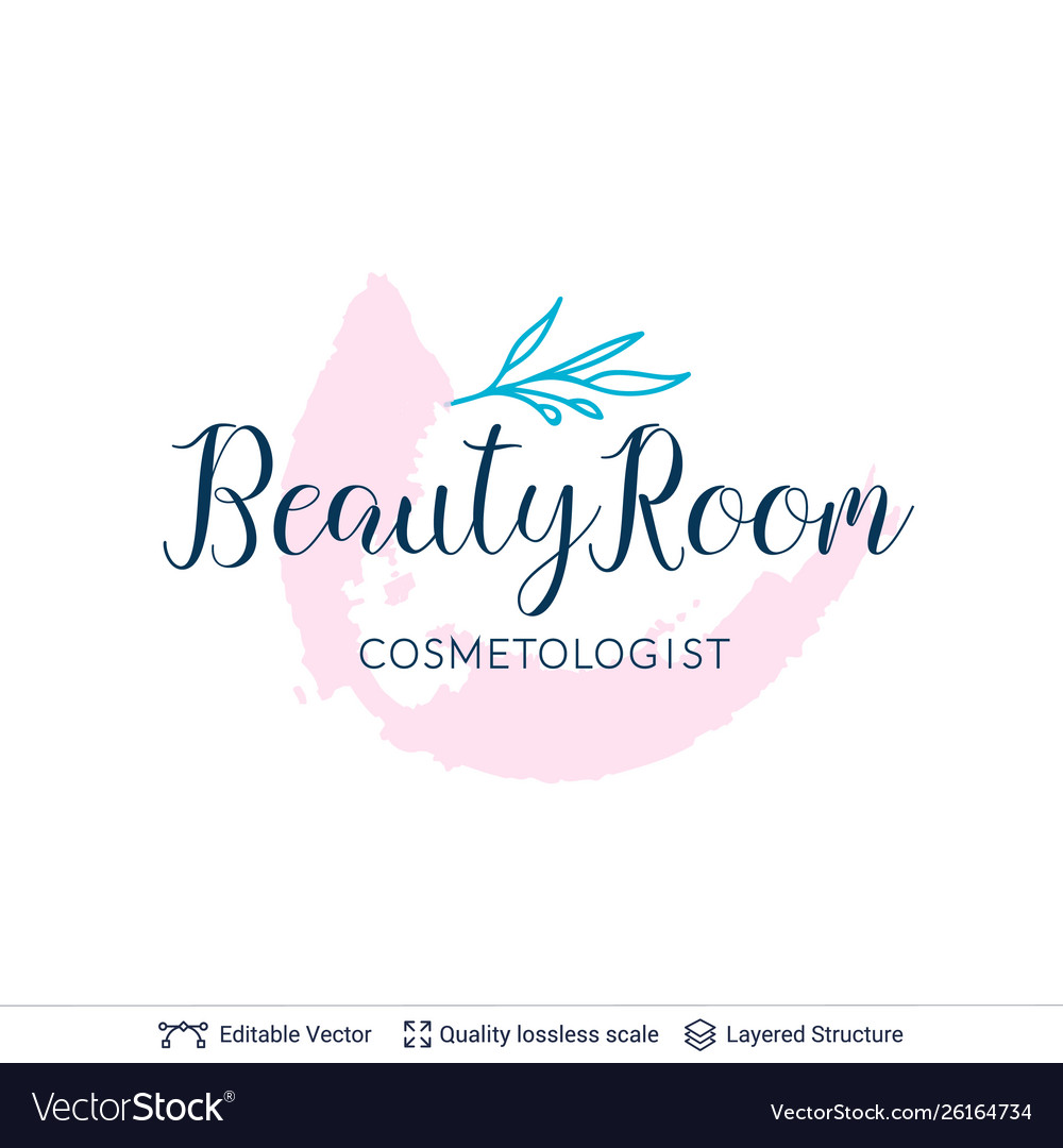 Beauty room or salon cosmetologist logo design Vector Image