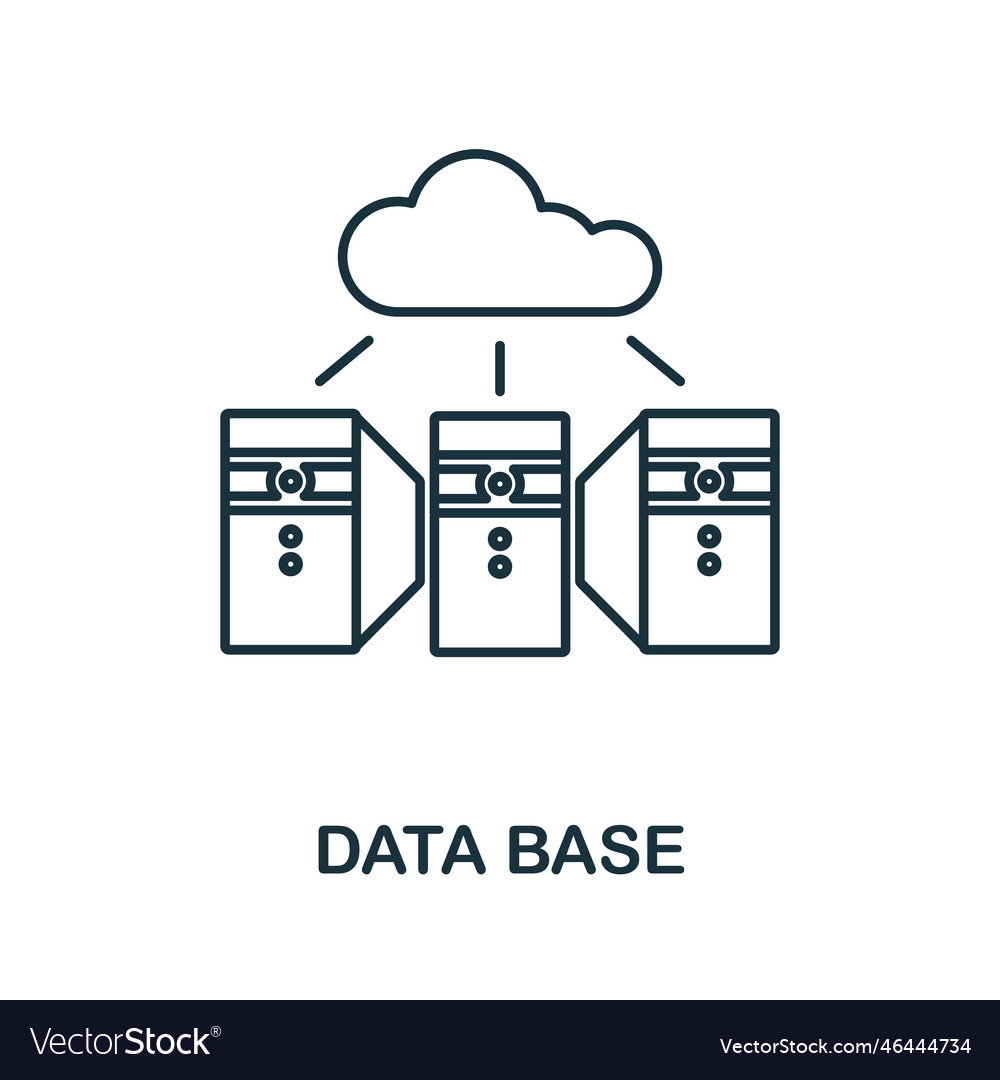Database line icon element sign from networking vector image Database line icon element sign from networking