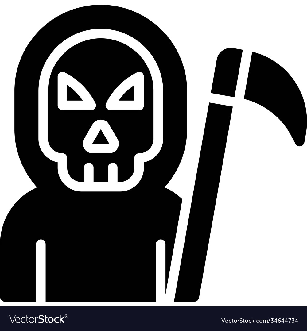 Grim reaper costume icon halloween party Vector Image