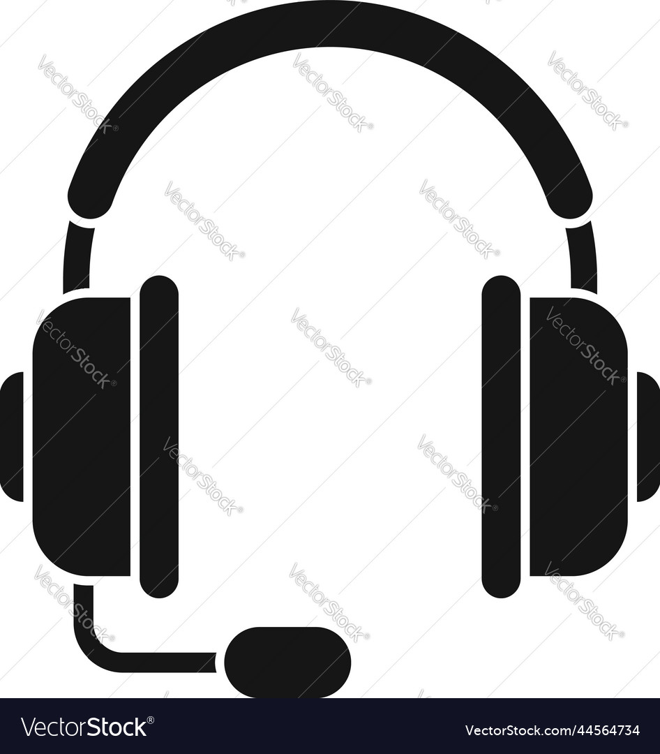 Headset support icon simple office service Vector Image