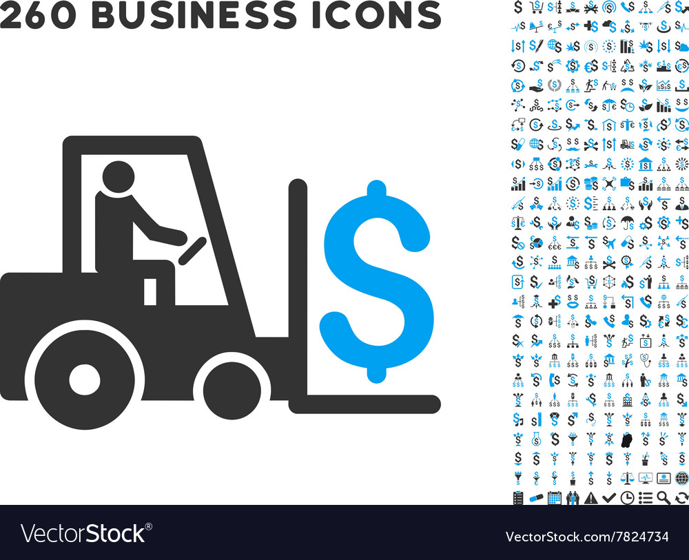 Money warehouse icon with flat set