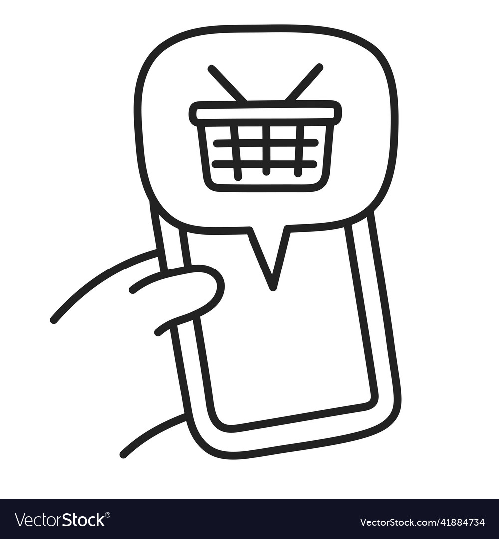 Online-Shopping Hand gezogen Doodle-Symbol