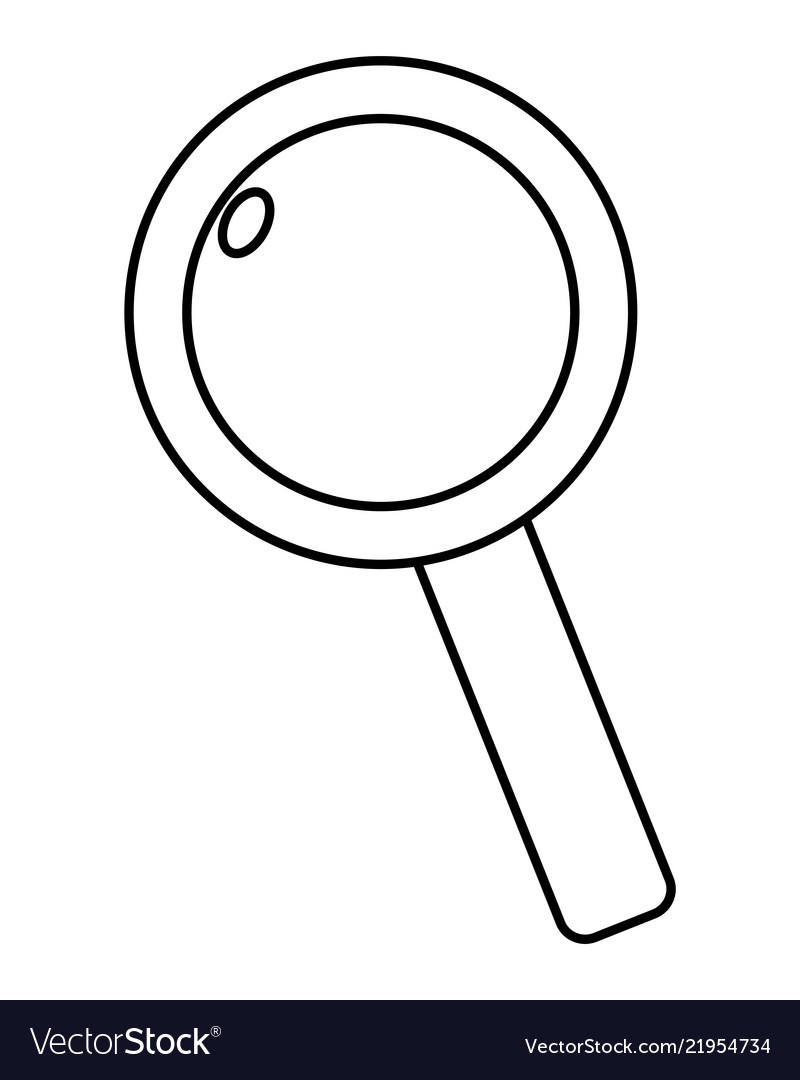 Outline magnifying glass tool loupe exploration Vector Image