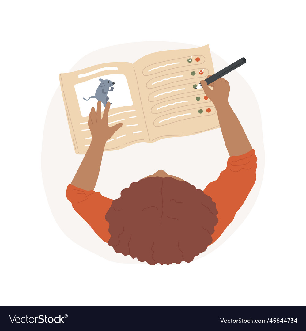 Reading comprehension isolated cartoon Royalty Free Vector