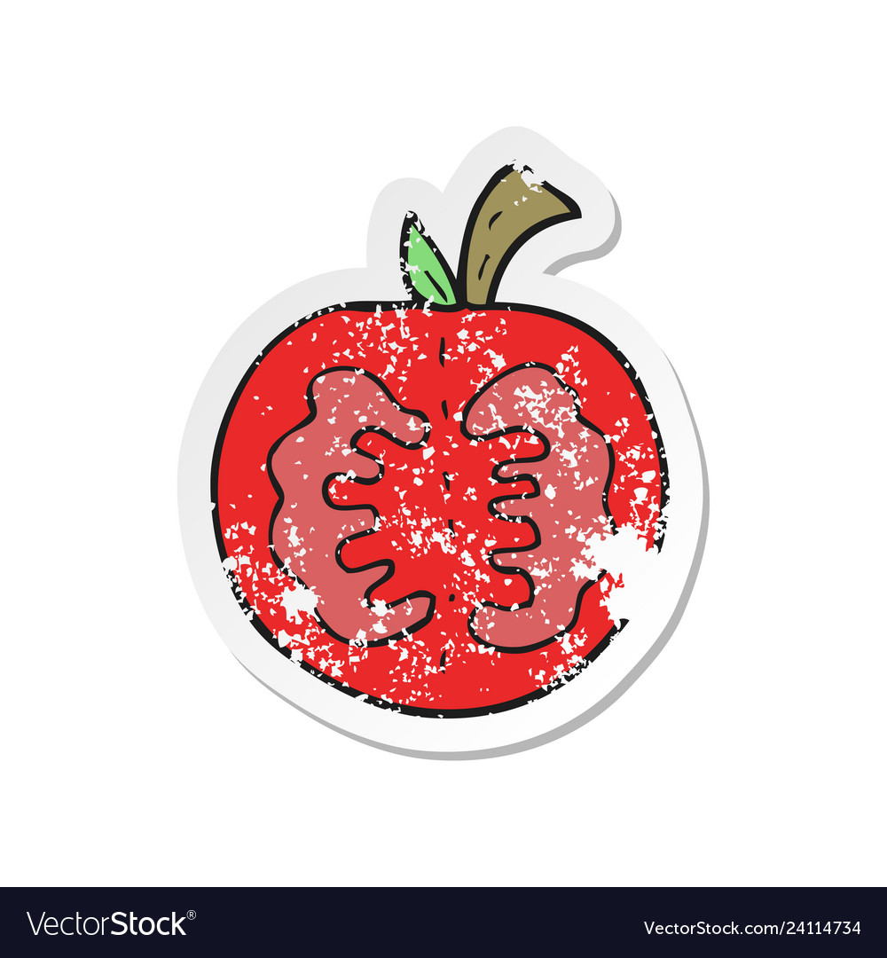 Retro distressed sticker of a cartoon tomato