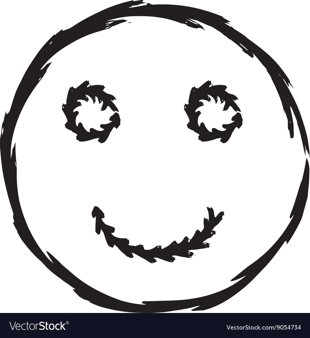 Smile face grunge icon symbol emoji Royalty Free Vector