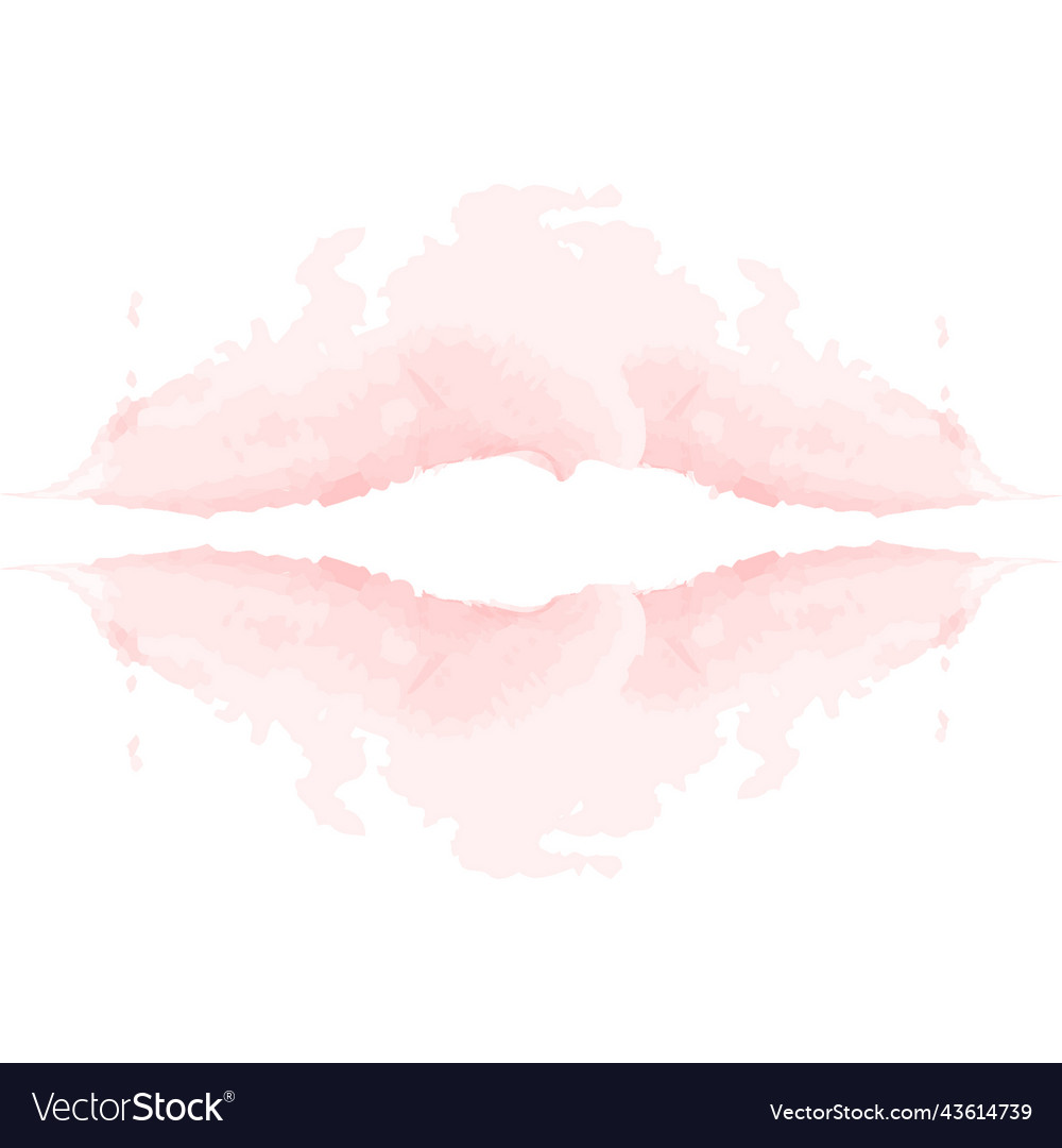 Abstract watercolor stain in the shape of lips