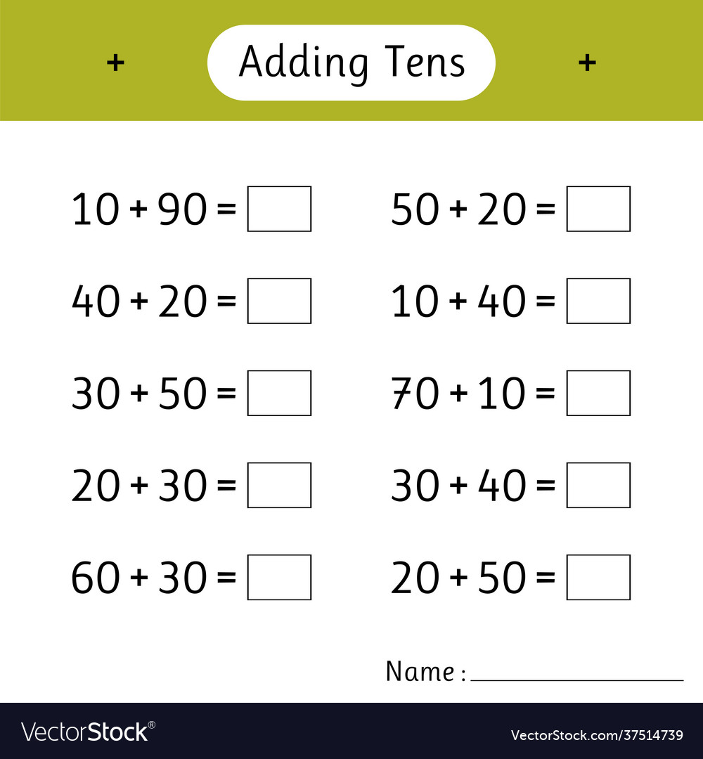 Adding tens school education mathematics