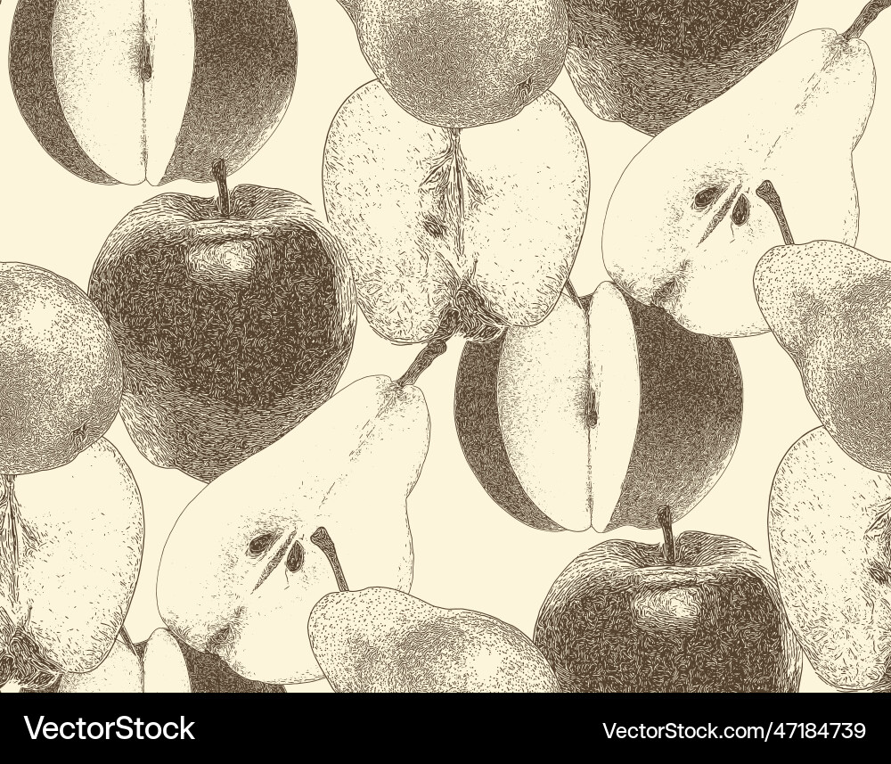 Apples and pears seamless pattern Royalty Free Vector Image