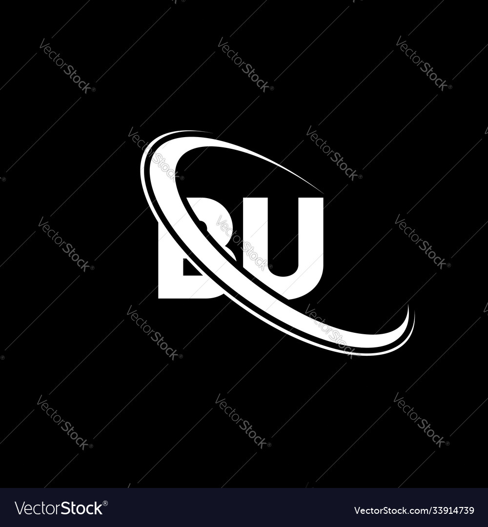 Bu logo b u design white letter bub Royalty Free Vector