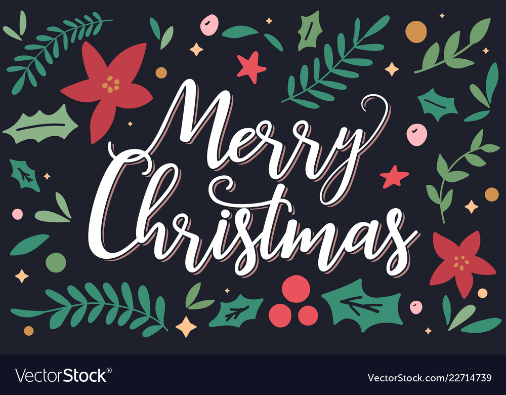 Christmas and new year greeting or invitation vector image Christmas and new year greeting or invitation