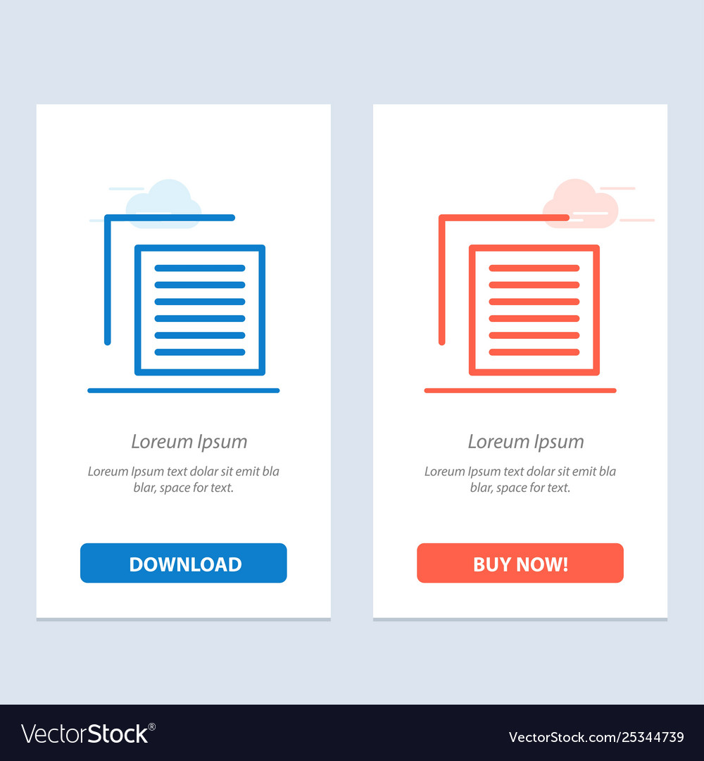 Document file user interface blue and red vector image Document file user interface blue and red